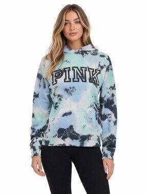 Victoria’s Secret PINK Women’s Blue Tie Dye Hoodie, XS